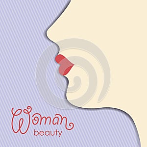 Silhouette of beautiful female face