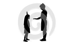 Silhouette Beautiful mother and daughter giving high five and smiling each other track matte