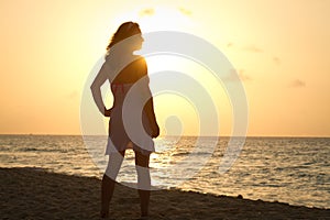 Silhouette of beautiful woman