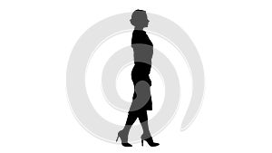 Silhouette Beautiful young business woman in formal wear walking.