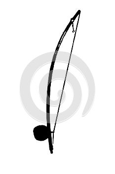 silhouette berimbau string and percussion musical instrument playing capoeira music vector image