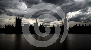 Silhouette of Big Ben and Houses of Parliament, London