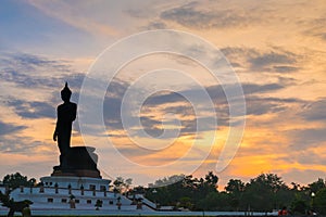 silhouette big buddha statue