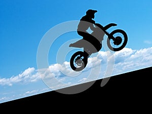 Silhouette of biker