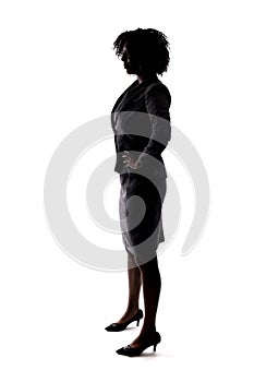 Silhouette of a Black Businesswoman Looking Confident