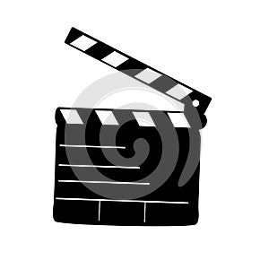 Silhouette black clap board movies symbol cinema