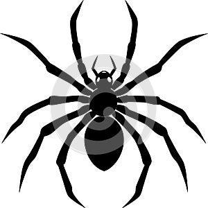 Silhouette Black Widow Spider Vector Illustration