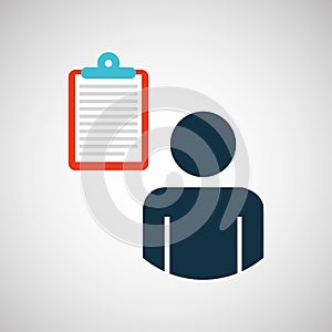 silhouette blue man email envelope message design icon