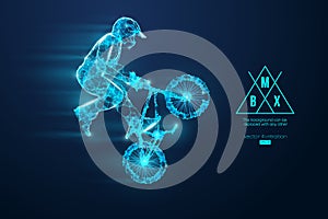 Silhouette of a BMX rider. Convenient organization of eps file. Vector illustration. Thanks for watching