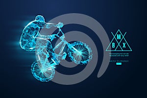 Silhouette of a BMX rider. Convenient organization of eps file. Vector illustration. Thanks for watching