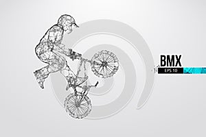 Silhouette of a BMX rider. Convenient organization of eps file. Vector illustration. Thanks for watching