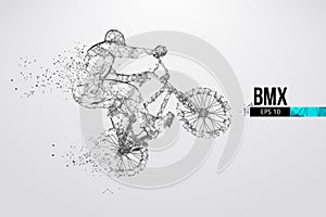 Silhouette of a BMX rider. Convenient organization of eps file. Vector illustration. Thanks for watching