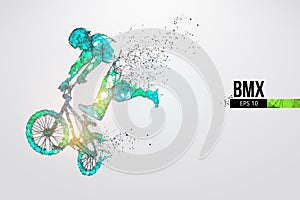 Silhouette of a BMX rider. Convenient organization of eps file. Vector illustration. Thanks for watching