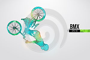 Silhouette of a BMX rider. Convenient organization of eps file. Vector illustration. Thanks for watching