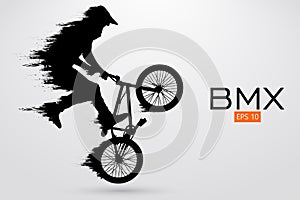 Silhouette of a BMX rider. Vector illustration