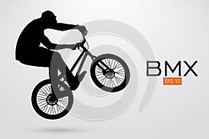 Silhouette of a BMX rider. Vector illustration