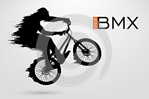 Silhouette of a BMX rider. Vector illustration
