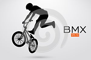 Silhouette of a BMX rider. Vector illustration photo