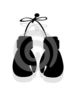 Silhouette of boxing gloves