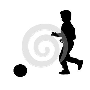 Silhouette of a boy with ball