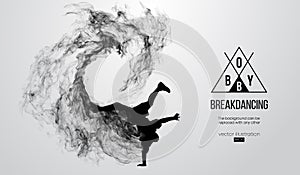 Silhouette of a breakdancer, man, breaker breaking