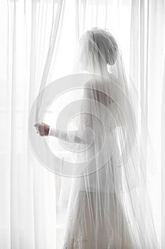 Silhouette of a bride