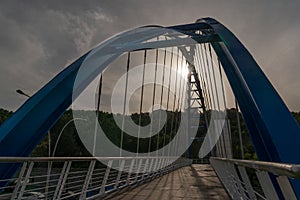 Silhouette of bridge at sunset, Ankara, Turkey