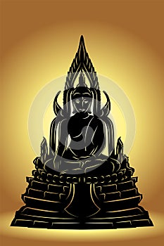 Silhouette Buddha statue