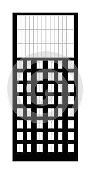 Silhouette of a building facade. Skyscraper type. Vector One