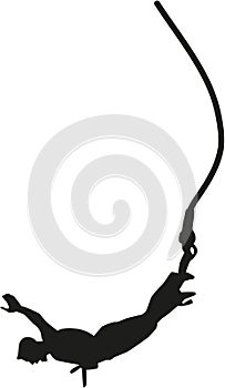 Silhouette of bungee jumping