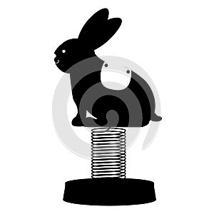 silhouette bunny cart for carousel icon