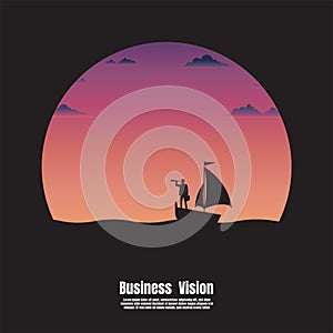 Silhouette business. Business vision concept
