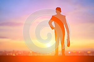 Silhouette of business man