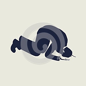 Businessman in prayer pose.