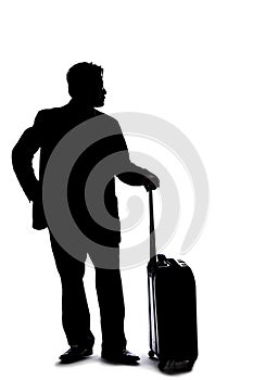 Silhouette of a Businessman Waiting Patiently