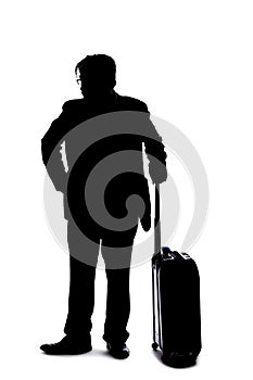 Silhouette of a Businessman Waiting Patiently