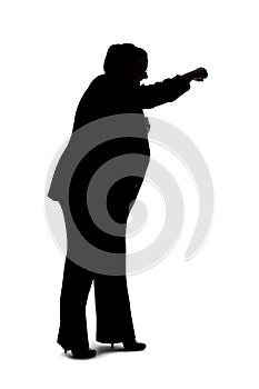 Silhouette of a Businesswoman Punching Something