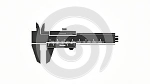 Silhouette of a Caliper Tool on White Background