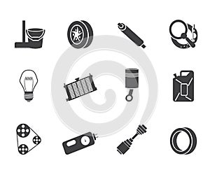 Silhouette Car Parts and Services icons