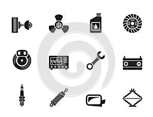 Silhouette Car Parts and Services icons