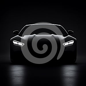 A silhouette of the car's headlights, AI generated
