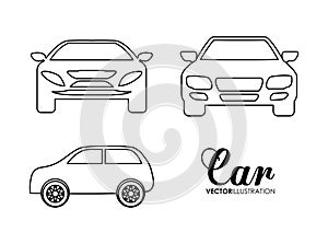 Silhouette cars set. Transportation design. Vector graphic