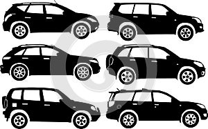 Silhouette cars, vector