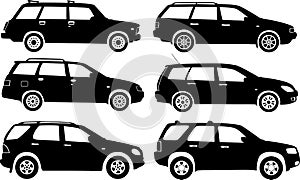 Silhouette cars, vector photo