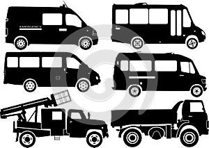 Silhouette cars, vector photo