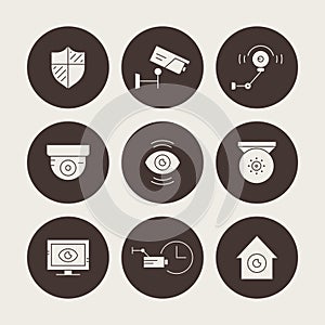 Silhouette CCTV Icons
