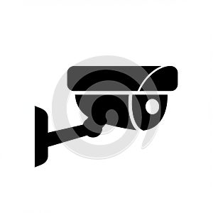 Silhouette of a CCTV security camera mounted on a wall