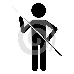 Silhouette character billiard player