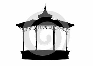 Silhouette of a charming gazebo