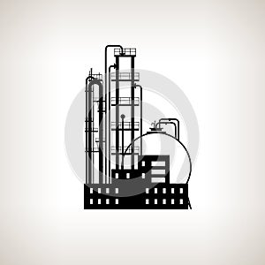 Silhouette of a chemical plant